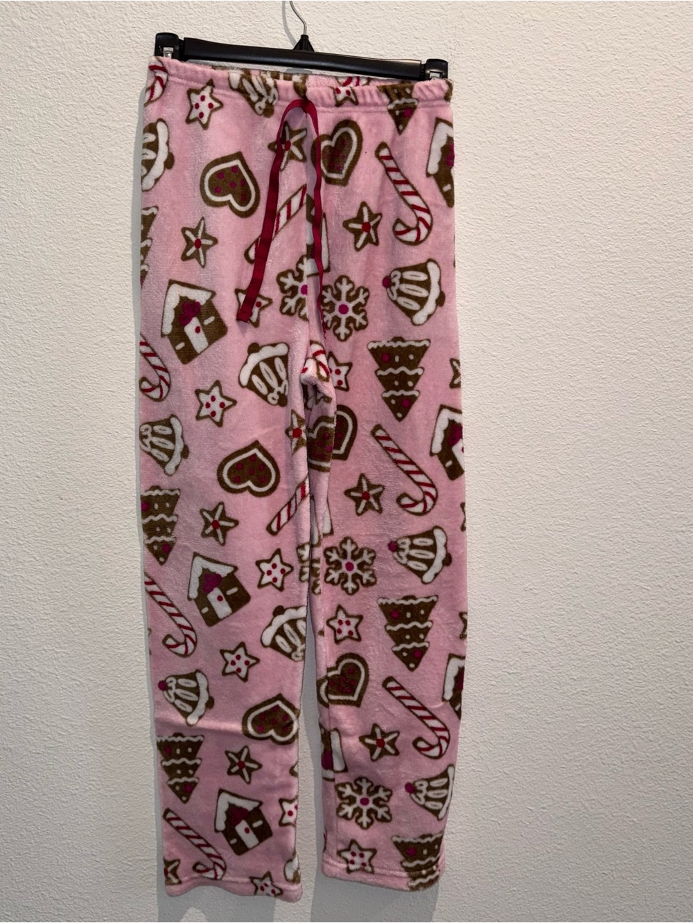 Kids Pink Holiday Print Fleece Pajama Pants